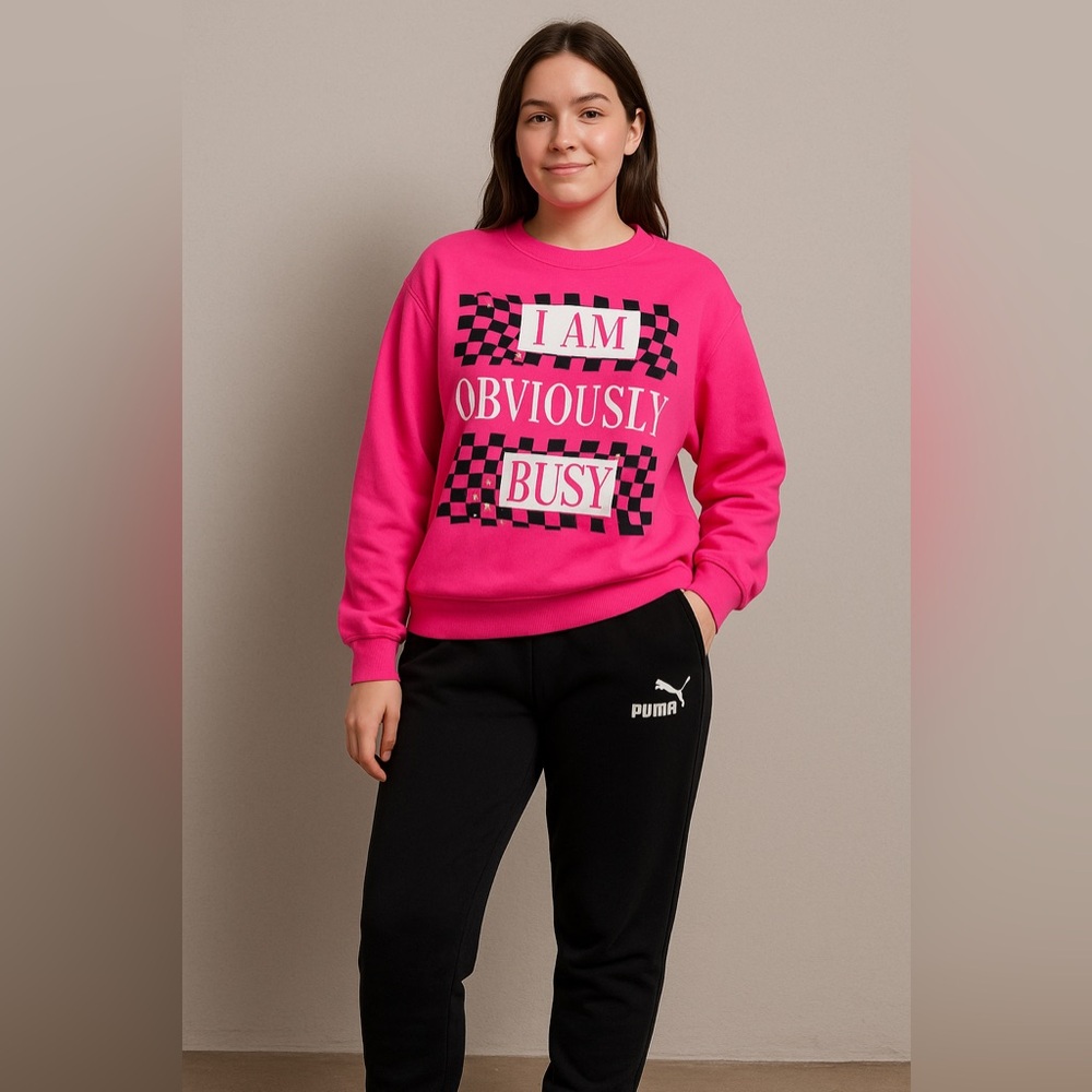 Pink Graphic Women's Sweater